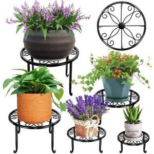 5 Pack Metal Stand for Outdoor Indoor Heavy Duty Flower Pot Stands for Plant